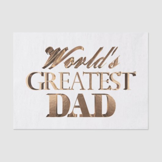 Papier Mousseline Shiny Gold Elegant Typographie le plus grand papa (Recto)