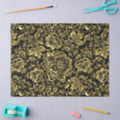 Papier Mousseline Shiny Gold Vintage Floral (Artisanat)