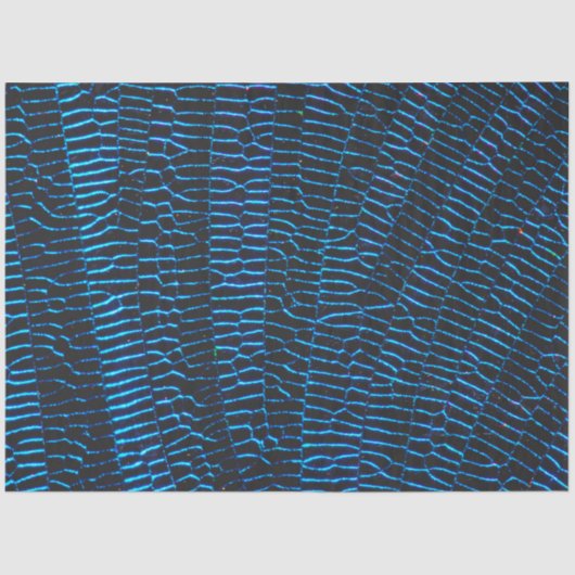 Papier Mousseline Shiny metallic vibrant neon blue abstract texture (Recto)