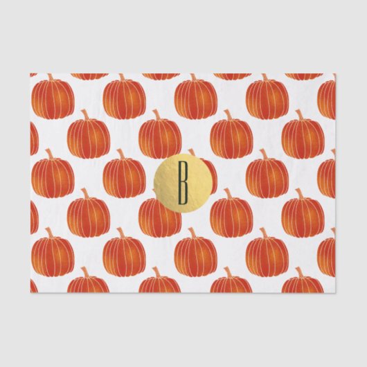 Papier Mousseline Shiny Orange Automne Citrouille Gold Glam Personna (Recto)