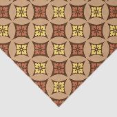Papier Mousseline Shippo avec Motif Fleur, Brown et Jaune Doré (Détail)