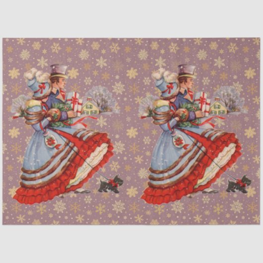 Papier Mousseline Shopping de Noël (Recto)