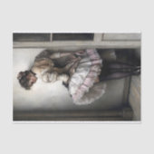 Papier Mousseline Shy Showgirl Dancer in Pink Ruffles Decoupage (Recto)