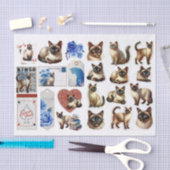 Papier Mousseline Siamese Cat Fussy Cuts with Coordinating Ephemera (Artisanat)