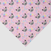 Papier Mousseline Siamese Cat Tissue Paper in Pink (Détail)