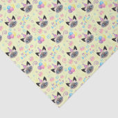 Papier Mousseline Siamese Cat Tissue Paper in Yellow (Détail)
