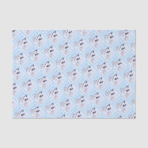 Papier Mousseline Sibérie Husky (argent et blanc) Peinture Chien Art