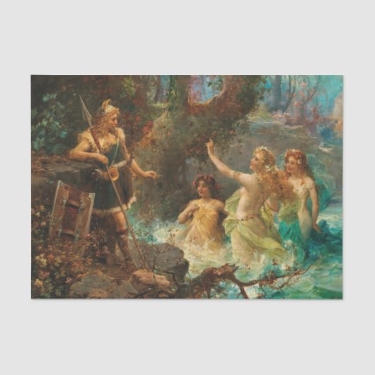 Papier Mousseline Siegfried und die Rheintochter par Hans Zatzka (Recto)