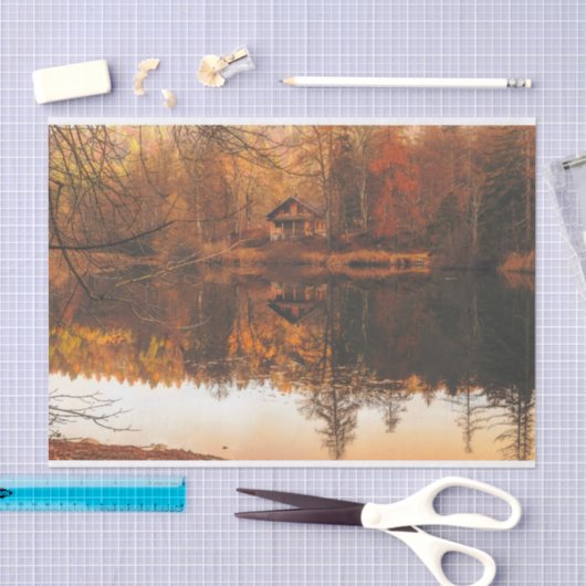 Papier Mousseline Sienna forêt saturée (Artisanat)