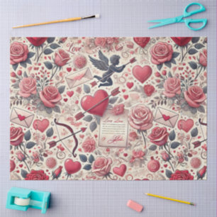Papier Mousseline Signé d'une rose