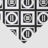 Papier Mousseline SIGNE ÉGAL BLANC Motif géométrique en noir (Détail)