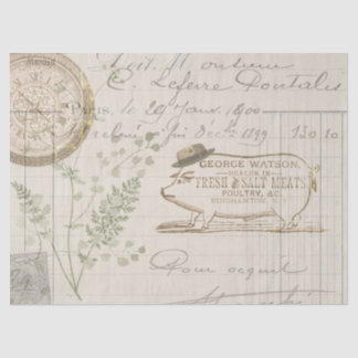 Papier Mousseline SIGNE vintage DE POIN Farmhouse Papier Tissu