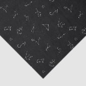 Papier Mousseline Signes De L'Astrologie Zodiaque Noir Et Blanc (Détail)