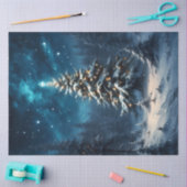 Papier Mousseline Silent Night Christmas Tree Under the Stars  (Artisanat)