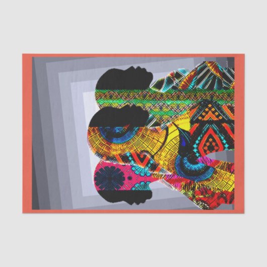 Papier Mousseline Silhouette Afrocentrique (Recto)