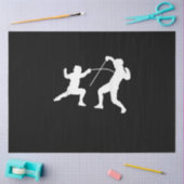 Papier Mousseline Silhouette American Fencing Fencer Swordsman Comba (Artisanat)