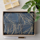 Papier Mousseline Silhouette Arbre d'Or moderne Design bleu minimal (Cadeau)