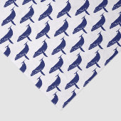 Papier Mousseline Silhouette Baleine vintage dessin bleu (Détail)