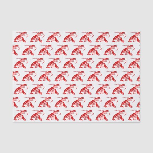 Papier Mousseline Silhouette de homard no 1 en rouge (Recto)