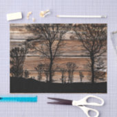 Papier Mousseline Silhouette De L'Arbre Des Bois Sur La Barque (Artisanat)