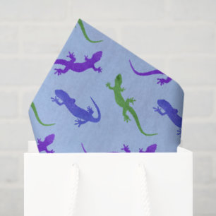 Papier Mousseline Silhouette de salamandre vive en bleu
