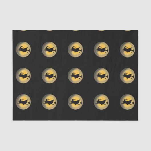 Papier Mousseline Silhouette de sorcière volante (Recto)