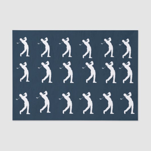 Papier Mousseline silhouette des golfeurs de marine (Recto)