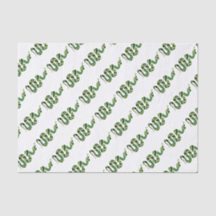 Papier Mousseline Silhouette d'impression en noir et vert serpent