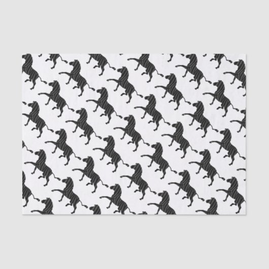 Papier Mousseline Silhouette d'impression noir et gris Zebra (Recto)