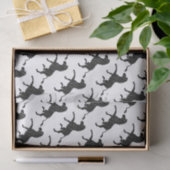 Papier Mousseline Silhouette d'impression noir et gris Zebra (Cadeau)