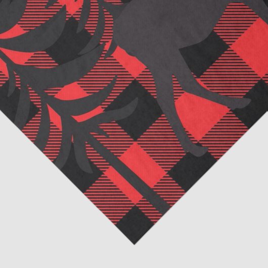 Papier Mousseline Silhouette d'orignal rouge (Détail)