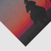 Papier Mousseline Silhouette du Cheval de Bienheureux Cowboy (Détail)