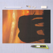 Papier Mousseline Silhouette du coucher de soleil éléphant (Artisanat)