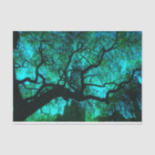 Papier Mousseline Silhouette Imaginaire Turquoise Tree (Recto)