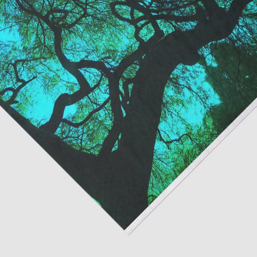 Papier Mousseline Silhouette Imaginaire Turquoise Tree (Détail)