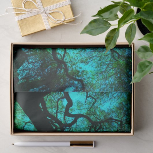 Papier Mousseline Silhouette Imaginaire Turquoise Tree (Cadeau)
