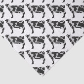 Papier Mousseline Silhouette noire et blanche de vache (Détail)