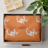 Papier Mousseline silhouette sorcière en orange néon (Cadeau)