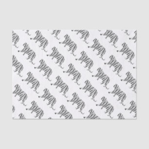 Papier Mousseline Silhouette Tiger noir et blanc