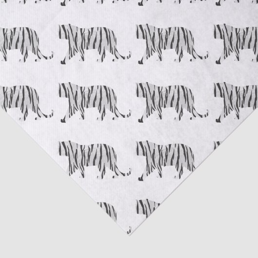 Papier Mousseline Silhouette Tiger noir et blanc (Détail)
