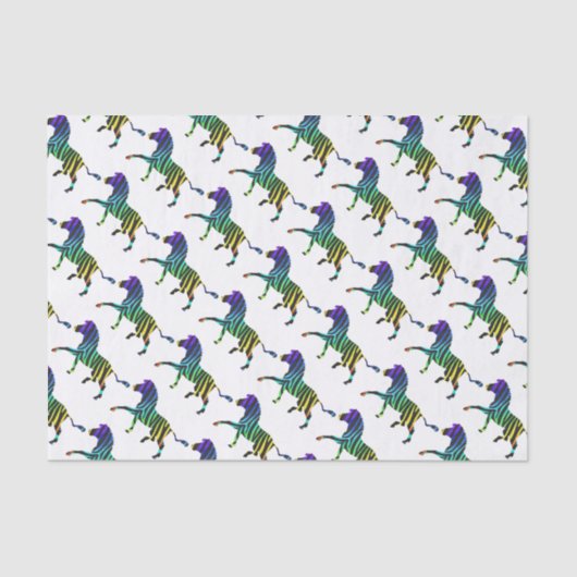 Papier Mousseline Silhouette Zebra noir et arc-en-ciel (Recto)