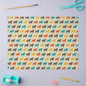 Papier Mousseline Silhouettes Carlins| Couleurs rétro Motif de race (Artisanat)