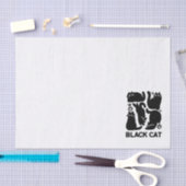 Papier Mousseline Silhouettes de chat noir - Design Feline mignon (Artisanat)