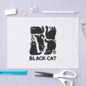 Papier Mousseline Silhouettes de chat noir - Design Feline mignon (Artisanat)