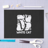 Papier Mousseline Silhouettes de chaton blanc - Design Feline mignon (Artisanat)
