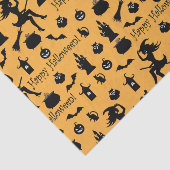 Papier Mousseline Silhouettes d'Halloween orange (Détail)