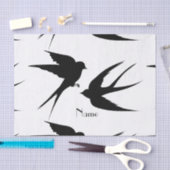 Papier Mousseline Silhouettes d'oiseaux hirondelles Thunder_Cove (Artisanat)