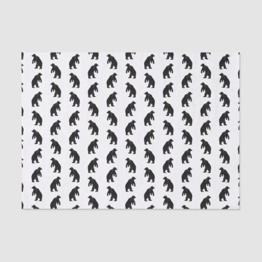 Papier Mousseline Silhouettes d'ours rustiques COULEUR ARRIÈRE - PLA (Recto)