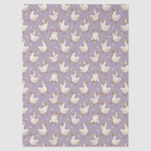 Papier Mousseline Silly Goose Party Cartoon Geese with Confetti (Recto)