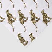 Papier Mousseline Siloette léopard Brown et jaune (Détail)